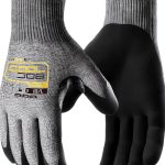COOLJOB ANSI A5 Cut Resistant Gloves Grey XLarge Nitrile Dipped-0