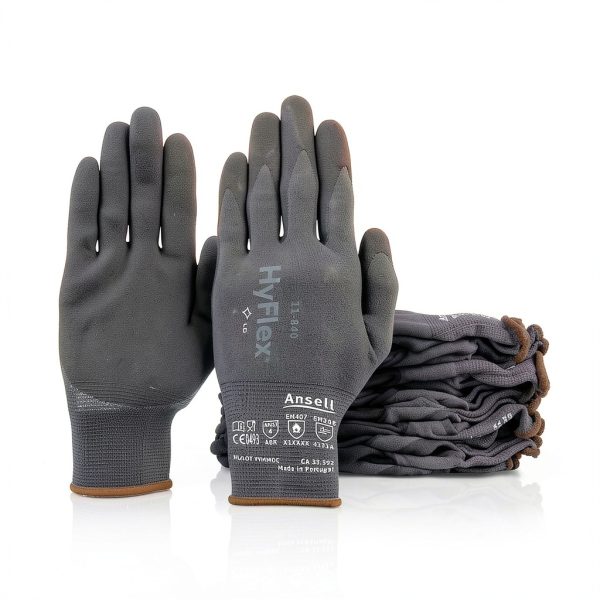 HyFlex 11-840 Ergonomic Nitrile Foam Gloves Ansell Black Size 9-0