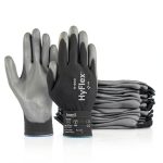 Ansell HyFlex 11-600 PU Palm Coated Gloves Black Size 8 – 12 Pairs-0
