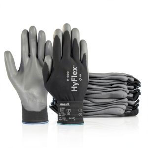 Ansell HyFlex 11-600 PU Palm Coated Gloves Black Size 8 – 12 Pairs-0