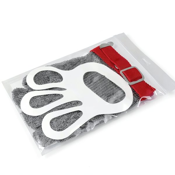 JZD stainless steel cutting resistant gloves 304 wire 5‑finger XL‑S-1