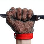 JZD stainless steel cutting resistant gloves 304 wire 5‑finger XL‑S-0