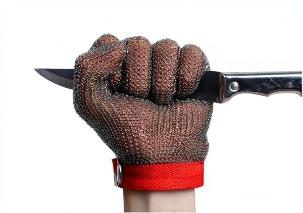JZD stainless steel cutting resistant gloves 304 wire 5‑finger XL‑S-0