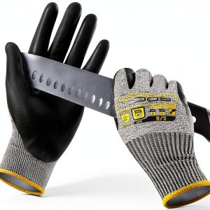 COOLJOB A6 Cut Resistant Safety Work Gloves 12/120 Pairs with Grip-0