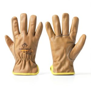 Superior Glove Cut & Water Resistant Leather Work Gloves L Brown-0