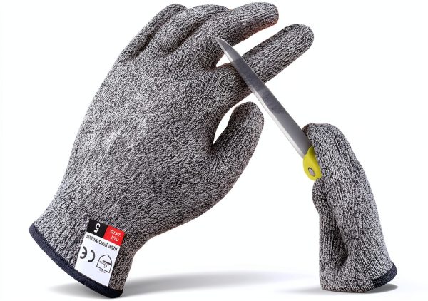 Cut Resistant Gloves THOMEN 4-Pack Medium Grey Level 5 Kitchen Gloves-1