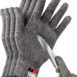 Cut Resistant Gloves THOMEN 4-Pack Medium Grey Level 5 Kitchen Gloves-0