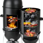 Outvita Vertical 18.8 Inch Steel Charcoal Smoker, Heavy Duty 3-in-1-0