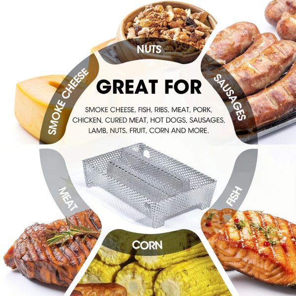 5" x 8" Pellet Smoker Tray by 3 BUZZLETT for Gas & Charcoal Grills-4