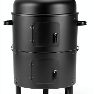 Amazon Basics 16 inch Vertical Charcoal Outdoor Smoker, Black-0