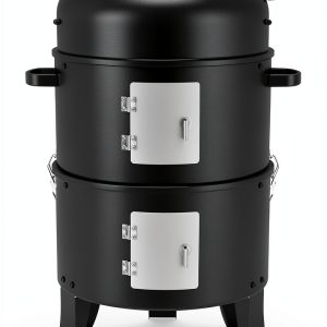 16" Charcoal Smoker Grill by GRILIFE, Heavy Duty Vertical Outdoor-0